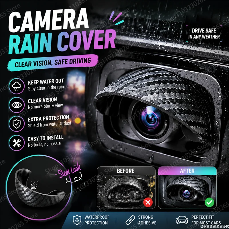 Camera Rain Cover - Carbon fiber textured rain cover and