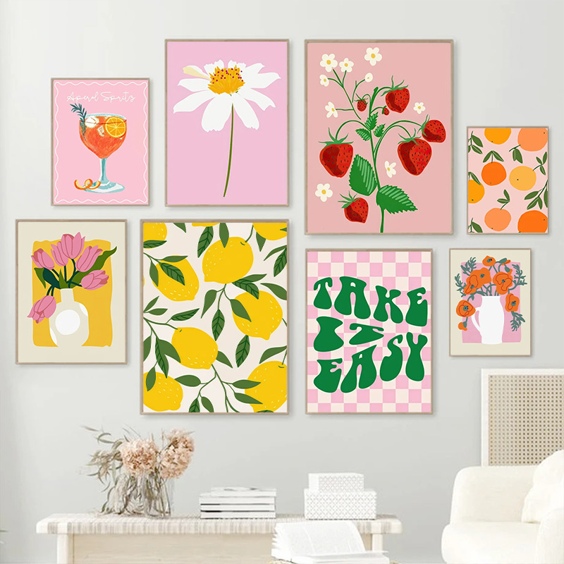 Photography By - Colorful Homecoming Lemon Strawberry Flower Print