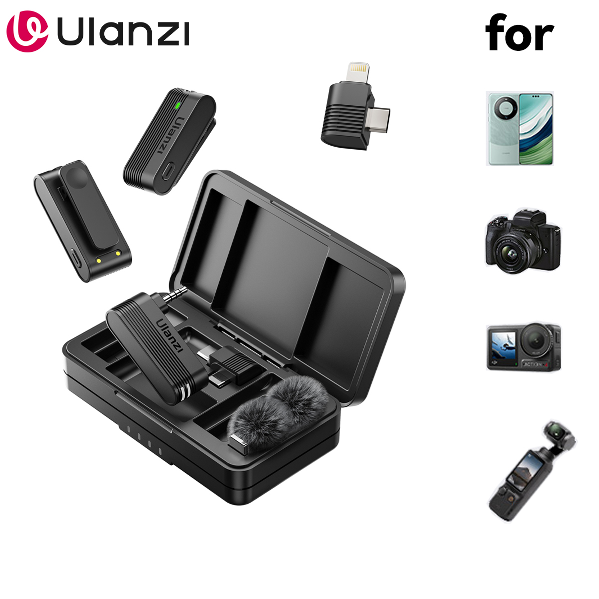 Photography Kit Xiaomi - Ulanzi A100 Microphone Smartphone Wireless Lavalier