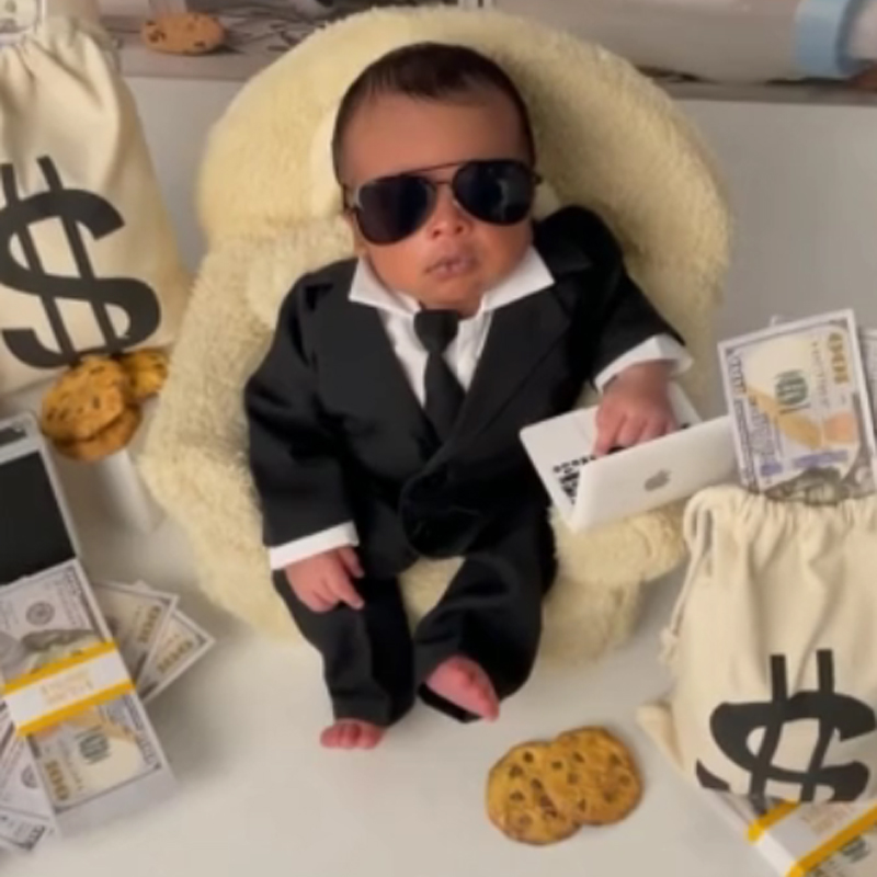 Photography Vest - Newborn Photography Romper BOSS Set -