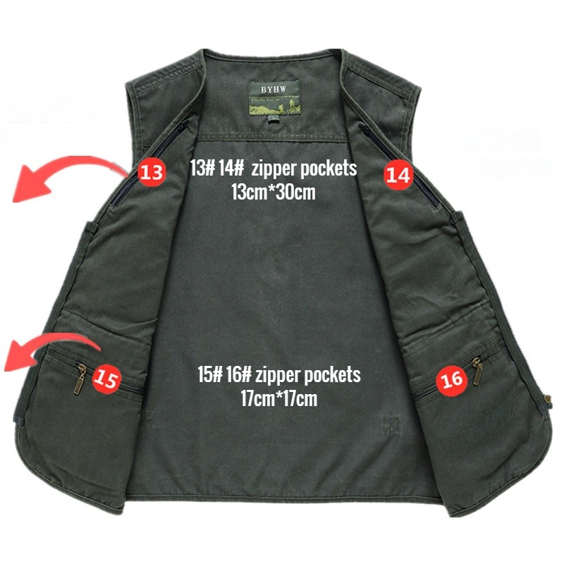 Multi Pocket Men's Vest Zipper - đánh giá và giá Photography Vest