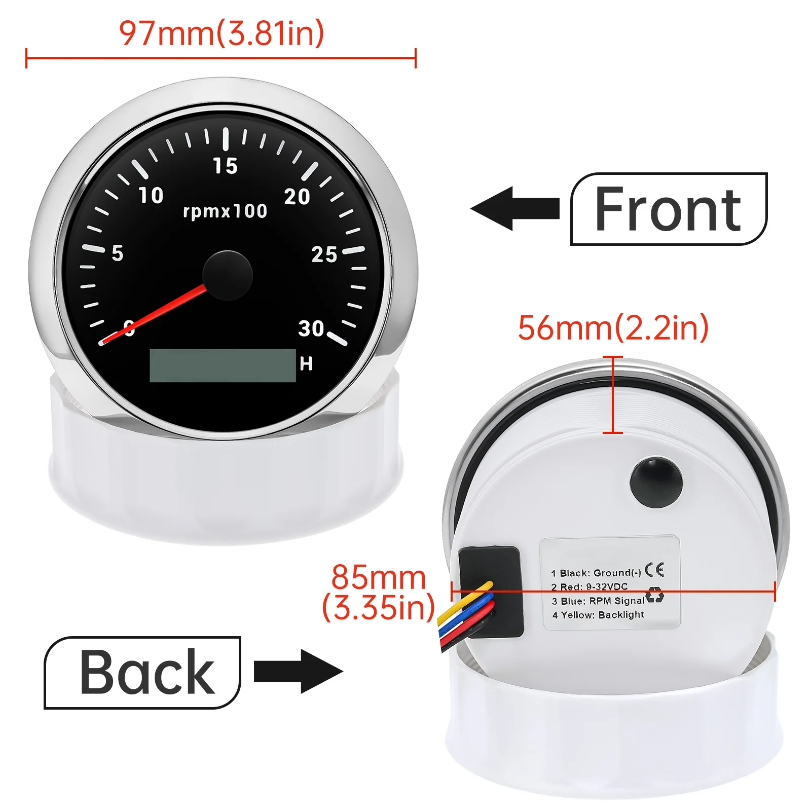 85MM Tachometer with LCD Hour  - đánh giá và giá Light Meter Incident