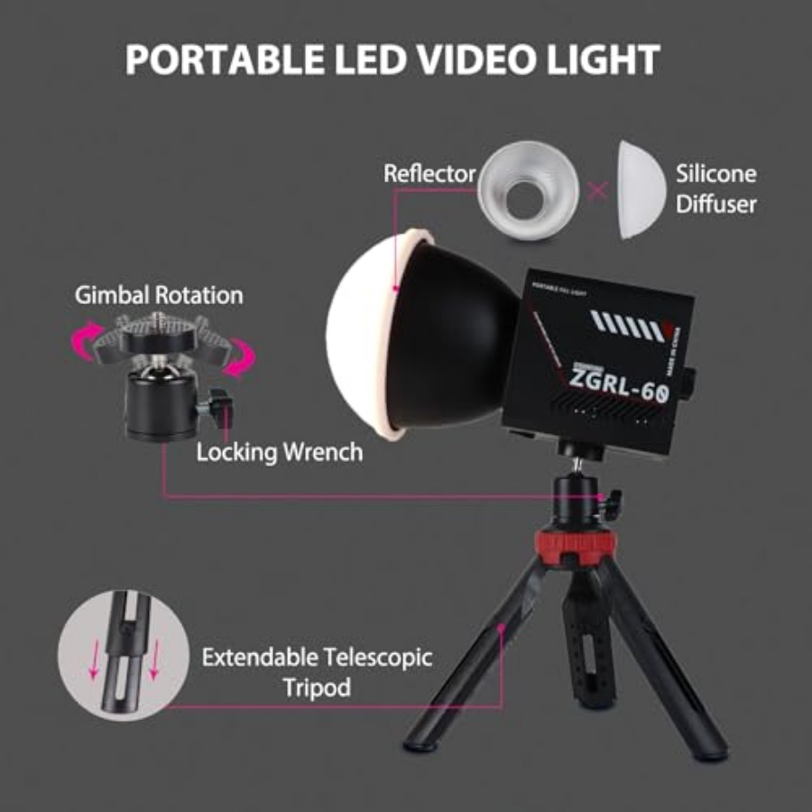 60W COB LED Video Light Handhe - đánh giá và giá Photography Videos Free