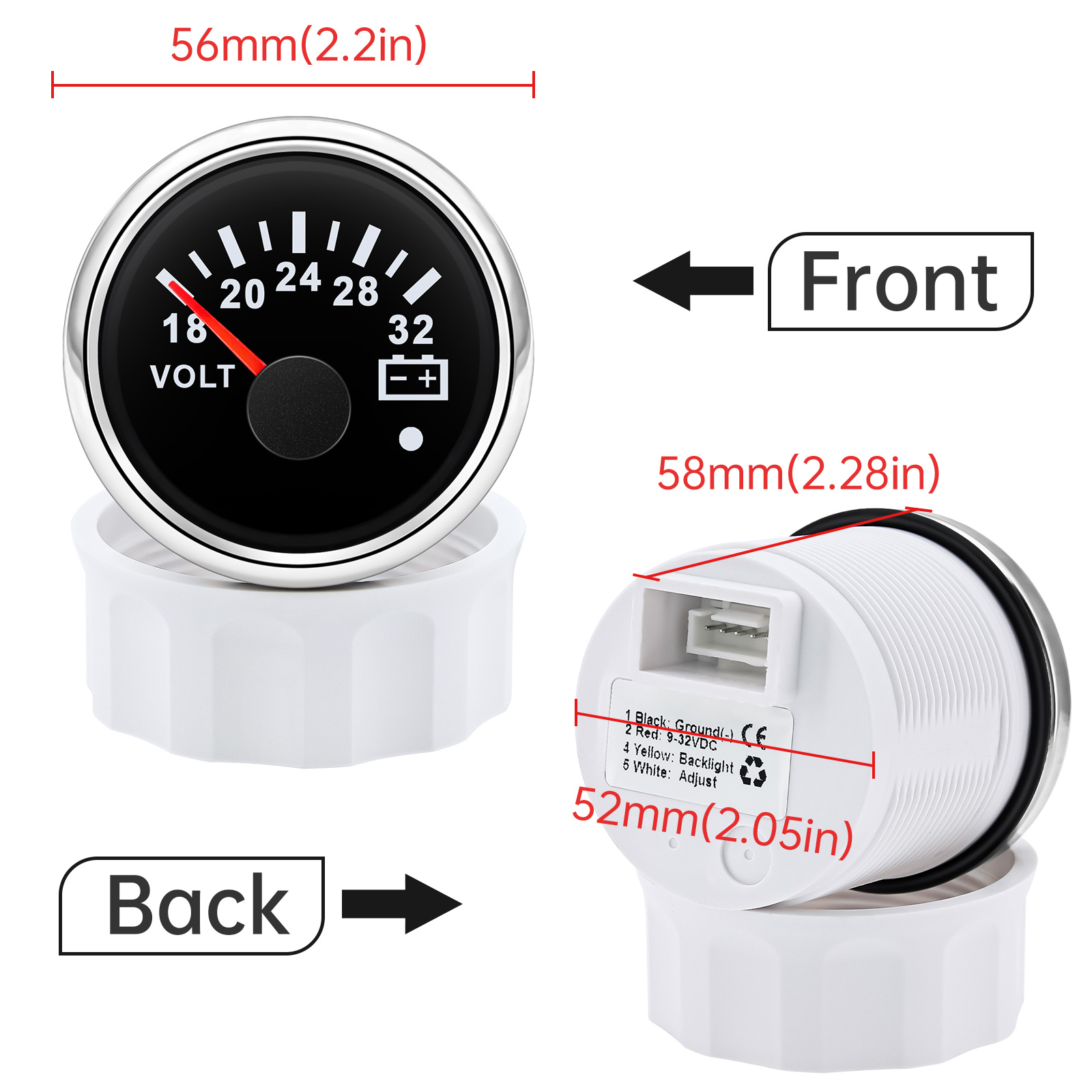 52mm Voltmeter 7 Colors Backli - đánh giá và giá Light Meter Incident
