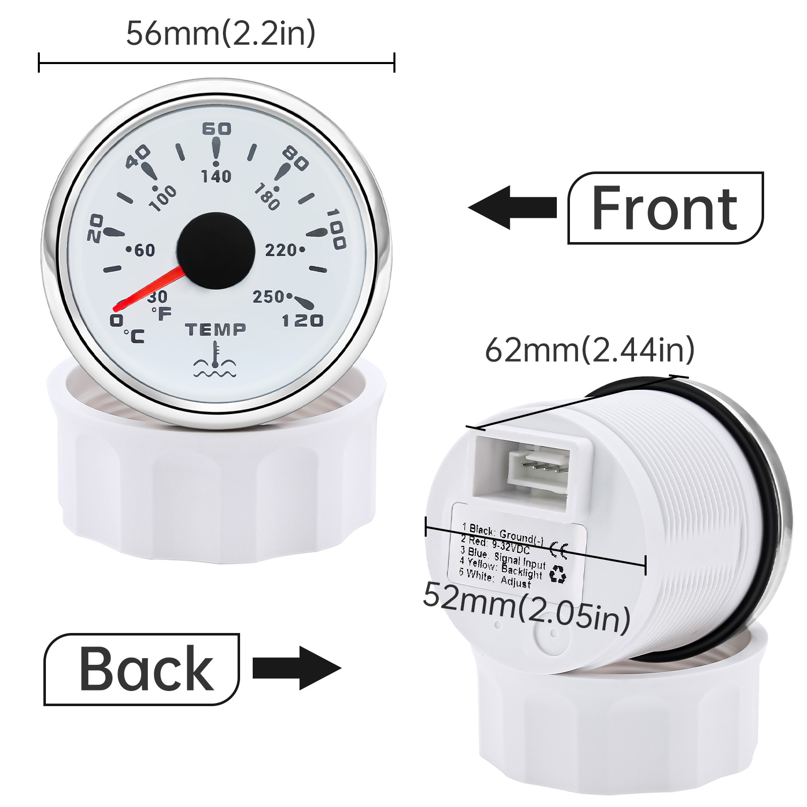 Waterproof 52mm Water Temperat - đánh giá và giá Light Meter Incident